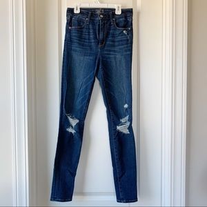 A&F Simone High Rise Super Skinny Distressed Jean